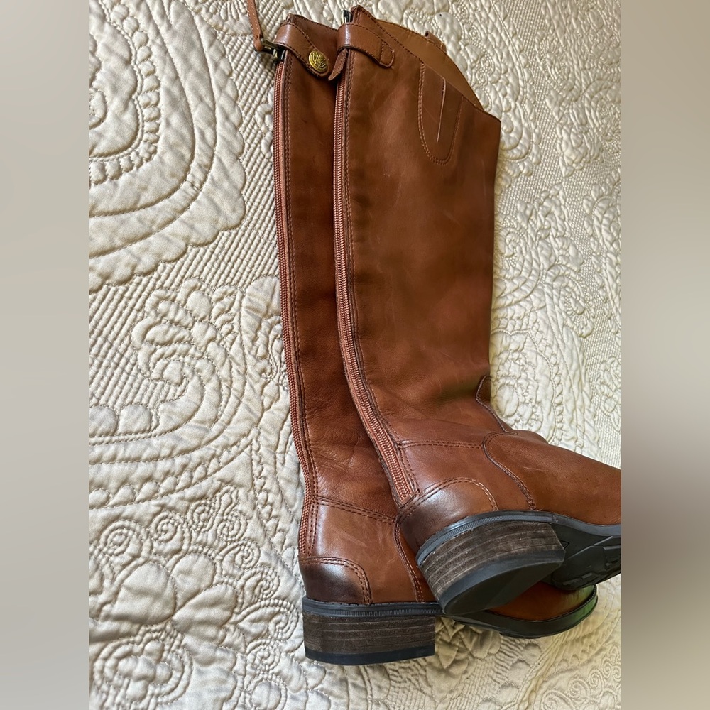 San Edelman brown long boots low heel size 6.5